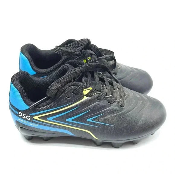 DSG Youth Soccer Cleats Black & Blue Size 9K With Dynamic Design Speed Viper - Picture 1 of 6